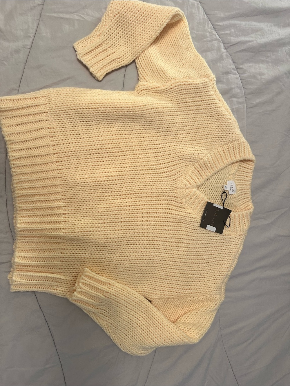 Cream Cozy Chunky Knit V-Neck Sweater - Women